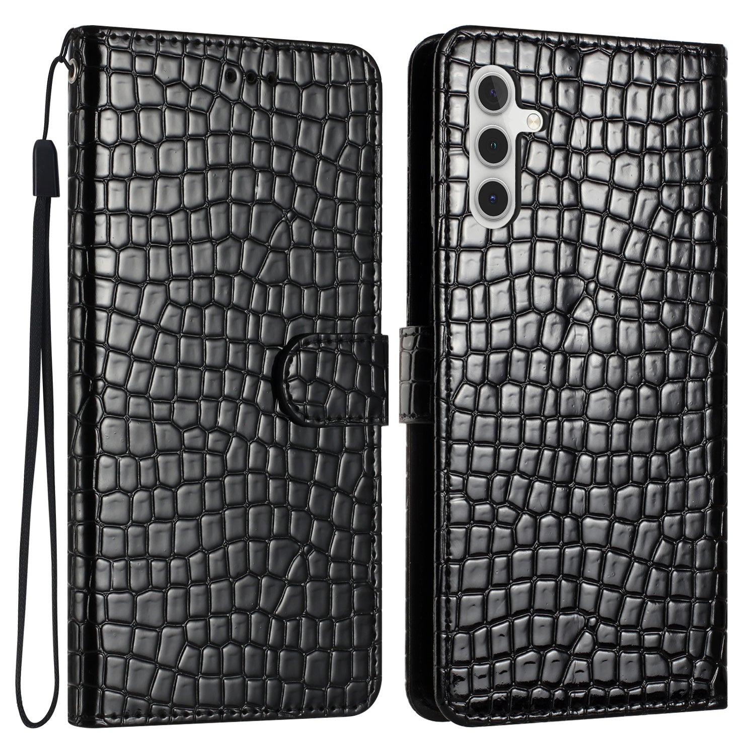 PU Leather Crocodile Texture Phone Case for Samsung Galaxy A24 4G A25 5G Wallet Stand Protective Cover with Strap PU Leather Crocodile Texture Phone Case for Samsung Galaxy A24 4G A25 5G Wallet Stand Protective Cover with Strap